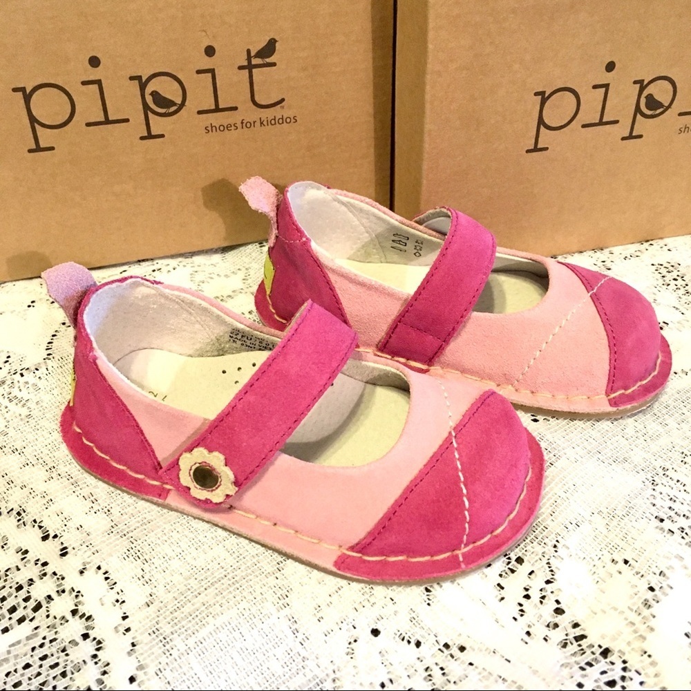 PIPIT raspberry suede mini Mary Janes baby size 6